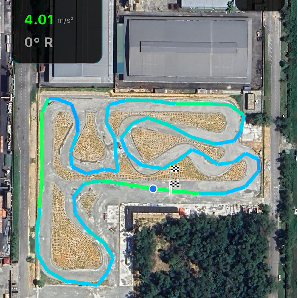 Map with speed heatmap route screenshot
